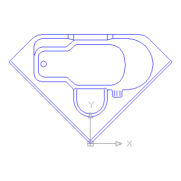 autocad drawing Jacuzzi 3 in kitchen & bathroom