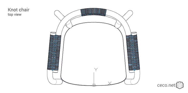 autocad drawing Knot Chair top view in Furniture