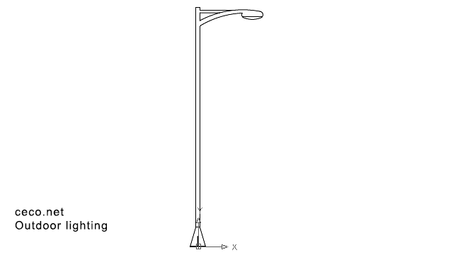 autocad drawing Lamppost, streetlight in Equipment