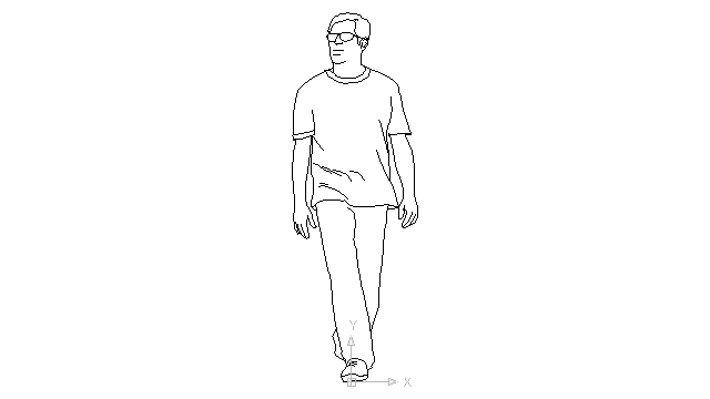 autocad drawing mature man walking in People, Men