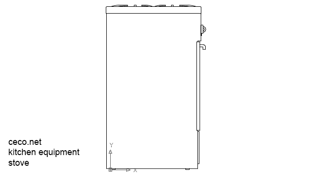 autocad drawing natural-gas stove with oven kitchen appliances in Equipment
