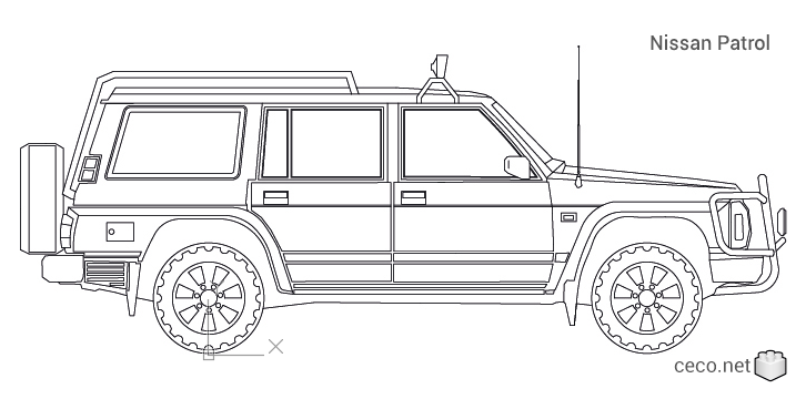 autocad drawing Nissan Patrol off-road full-size SUV 4x4 in Vehicles, Cars