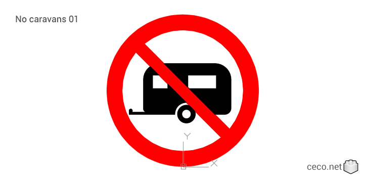 autocad drawing No caravans 01 no motor homes in Symbols Signs Signals, ISO standards