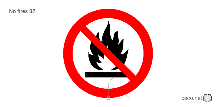 autocad drawing No fires 02 do not light a fire in Symbols Signs Signals