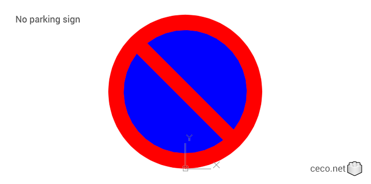 autocad drawing No Parking sign 01 in Symbols Signs Signals