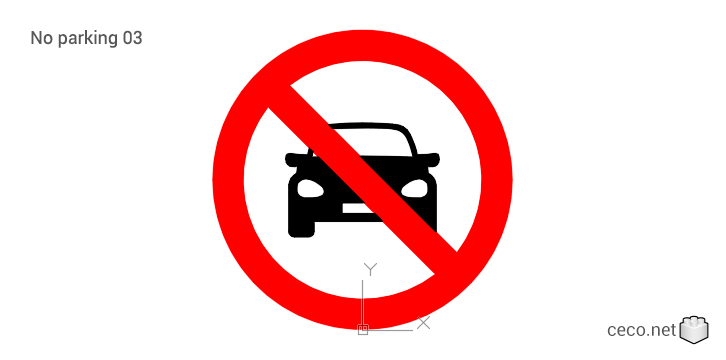 autocad drawing No parking signal 03 no parking warning sign in Symbols Signs Signals