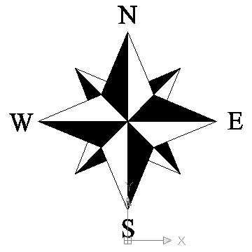 autocad drawing North Arrow 10 - Compass Rose in Symbols Signs Signals, North Arrows