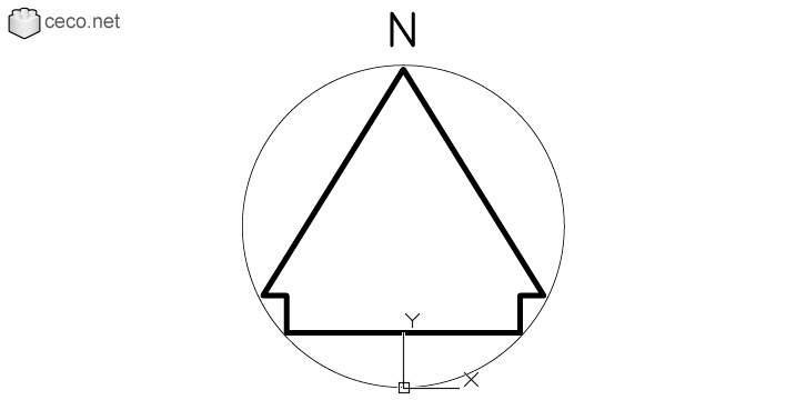 autocad drawing North arrow 21 simple modern north point in Symbols Signs Signals, North Arrows