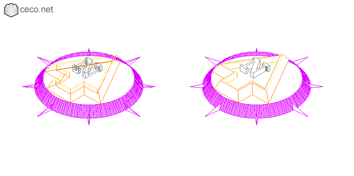 autocad drawing North arrow 3D in Symbols Signs Signals, North Arrows