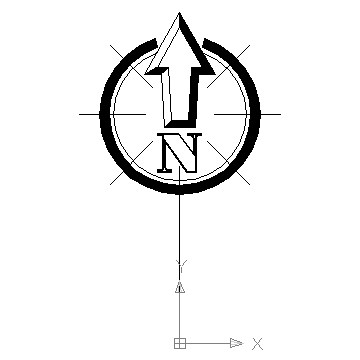 autocad drawing North Arrow 5 in Symbols Signs Signals, North Arrows