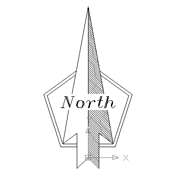 autocad drawing North Arrow 7 in Symbols Signs Signals, North Arrows
