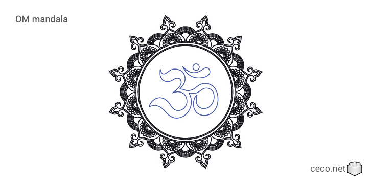 autocad drawing OM mandala in Symbols Signs Signals