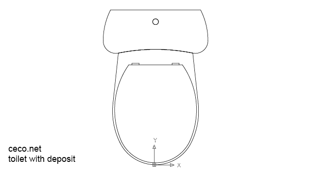 autocad drawing one piece toilet with deposit plan view in kitchen & bathroom