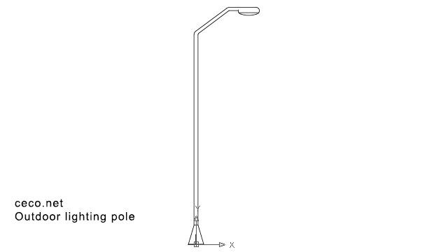 autocad drawing outdoor lighting lamppost, Street and roadway light pole in Equipment