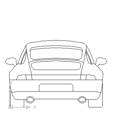 autocad drawing Porsche 911 Turbo S AG luxury cars rear view in Vehicles, Cars