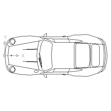 autocad drawing Porsche 911 Turbo S AG luxury cars top view in Vehicles, Cars
