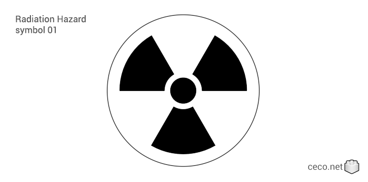 autocad drawing Radiation Hazard symbol 01 Ionizing radiation symbol in Symbols Signs Signals, ISO standards