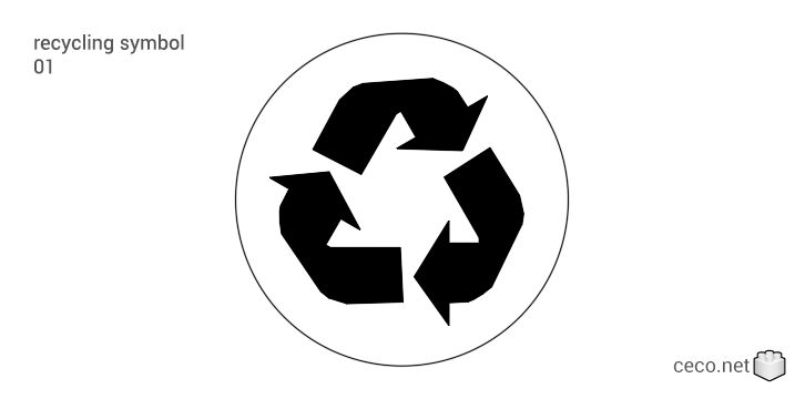 autocad drawing recycling symbol - recycle logo 01 in Symbols Signs Signals, ISO standards