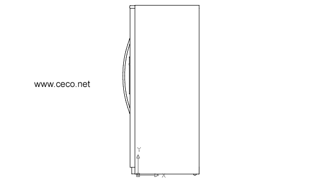 autocad drawing refrigerator for kitchen in kitchen & bathroom