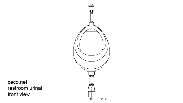 autocad drawing restroom urinal front view in kitchen & bathroom