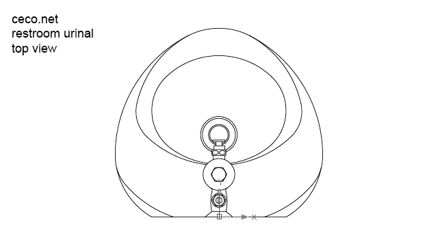autocad drawing restroom urinal top view in kitchen & bathroom