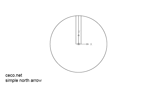 autocad drawing simple north arrow 3 in Symbols Signs Signals, North Arrows