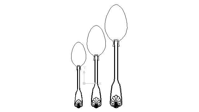 autocad drawing spoon set silver kitchen cutlery spoons forks knives teaspoon in kitchen & bathroom