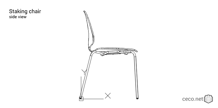 autocad drawing staking chair side view in Furniture
