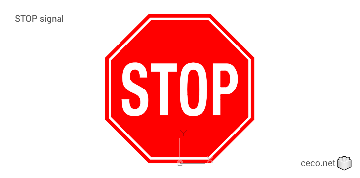 autocad drawing STOP signal in Symbols Signs Signals, ISO standards autocad drawing STOP signal in Symbols Signs Signals, ISO standards