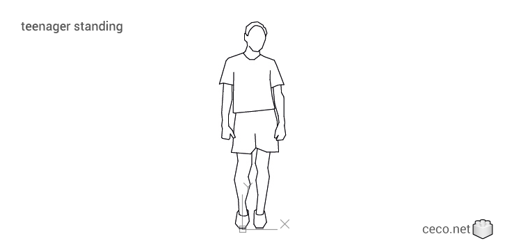 autocad drawing teenager standing in People, Men