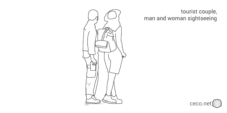 autocad drawing tourist couple man and woman sightseeing in People, Family & Groups autocad drawing tourist couple man and woman sightseeing in People, Family & Groups