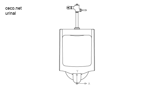 autocad drawing urinal restroom front view in kitchen & bathroom