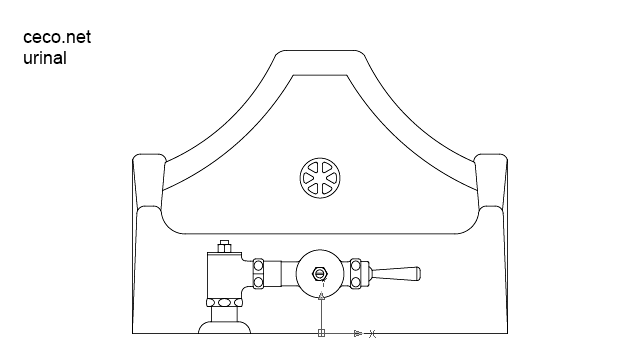 autocad drawing urinal restroom top view in kitchen & bathroom