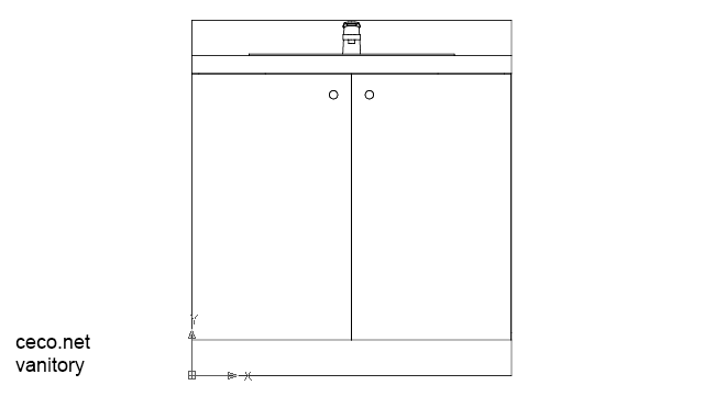 autocad drawing vanitory with single handle faucets in kitchen & bathroom