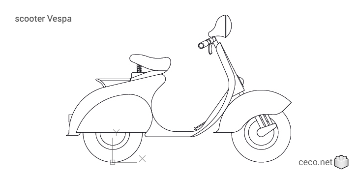 autocad drawing Vespa scooter classic Italian in Vehicles, Bikes & Motorcycles