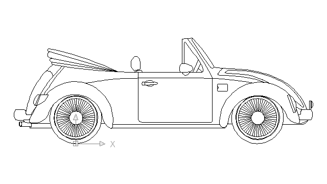 autocad drawing Volkswagen Beetle cabriolet in Vehicles, Cars