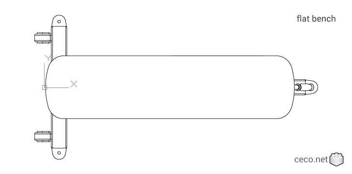 autocad drawing weight bench utility flat bench top view in Equipment, Sports Gym Fitness