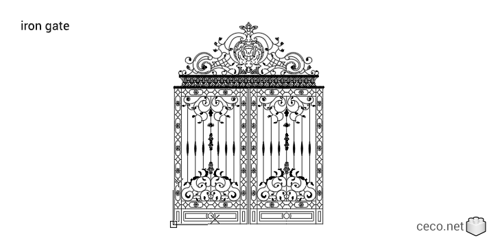 autocad drawing wrought iron gate in Decorative elements