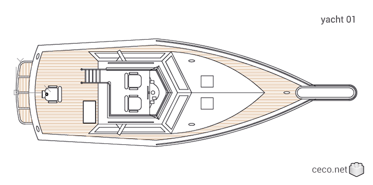 autocad drawing Yacht 01 small boat in a marina 01 in Vehicles, Boats & Ships