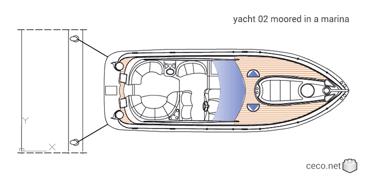 autocad drawing yacht 02 moored in a marina in Vehicles, Boats & Ships