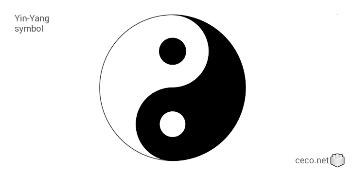 autocad drawing Yin-Yang symbol in Symbols Signs Signals, ISO standards