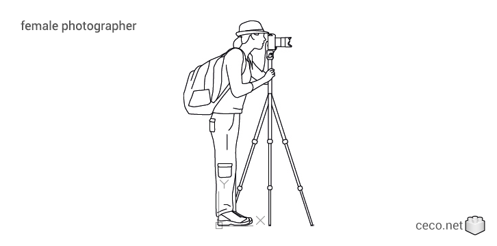 autocad drawing young female photographer in People, Women autocad drawing young female photographer in People, Women